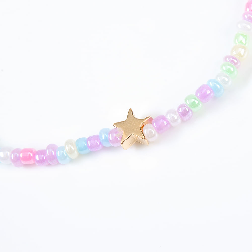 Bratara de picior multicolora cu steluta aurie - 1 | YEO