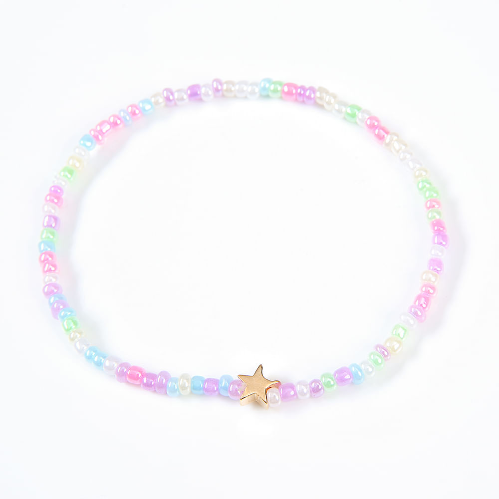 Bratara de picior multicolora cu steluta aurie - 2 | YEO