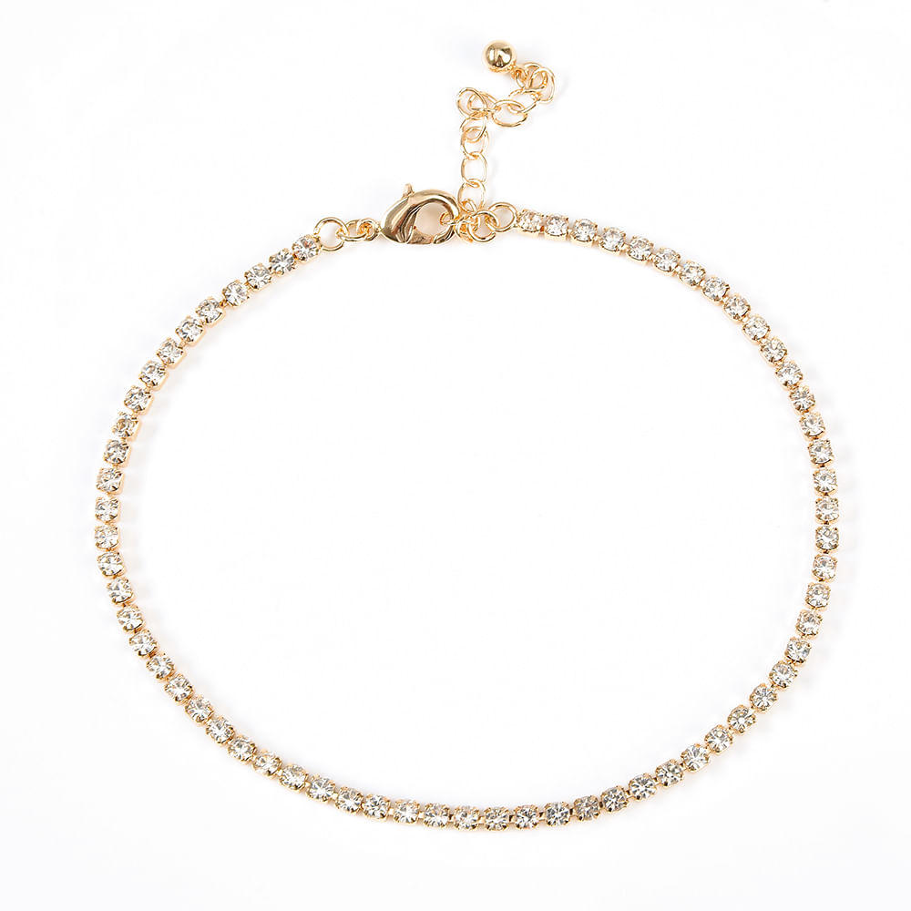 Bratara de picior aurie cu pietre stralucitoare - 2 | YEO