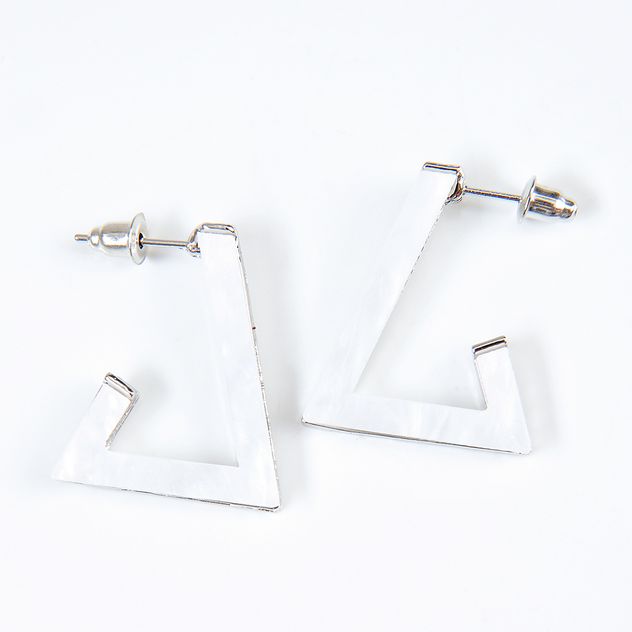 Cercei argintii forma triunghi
