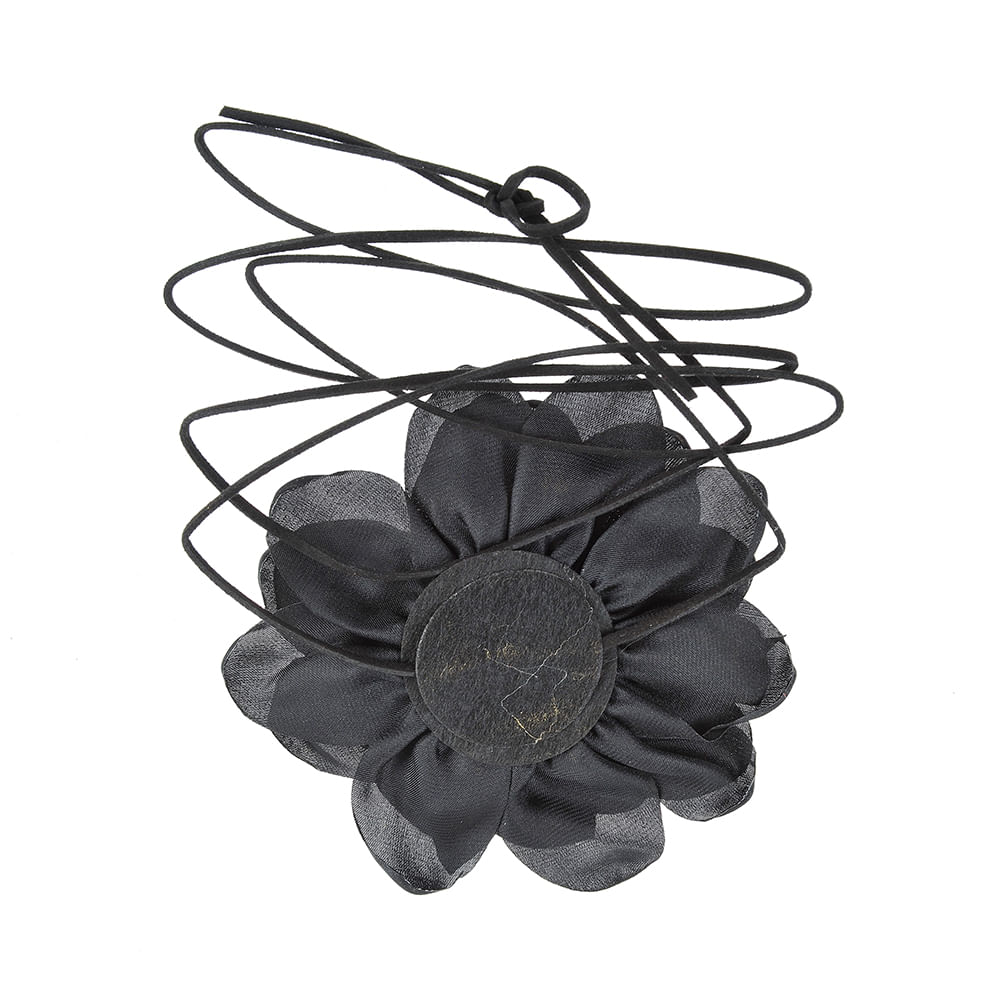 Colier negru cu trandafir - 2 | YEO