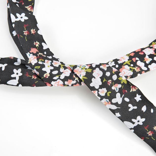 Bentita neagra cu print floral