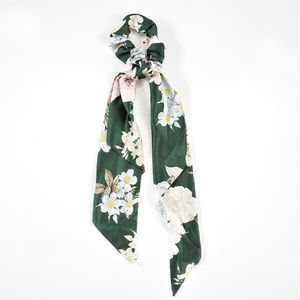 Elastic de par verde cu print floral