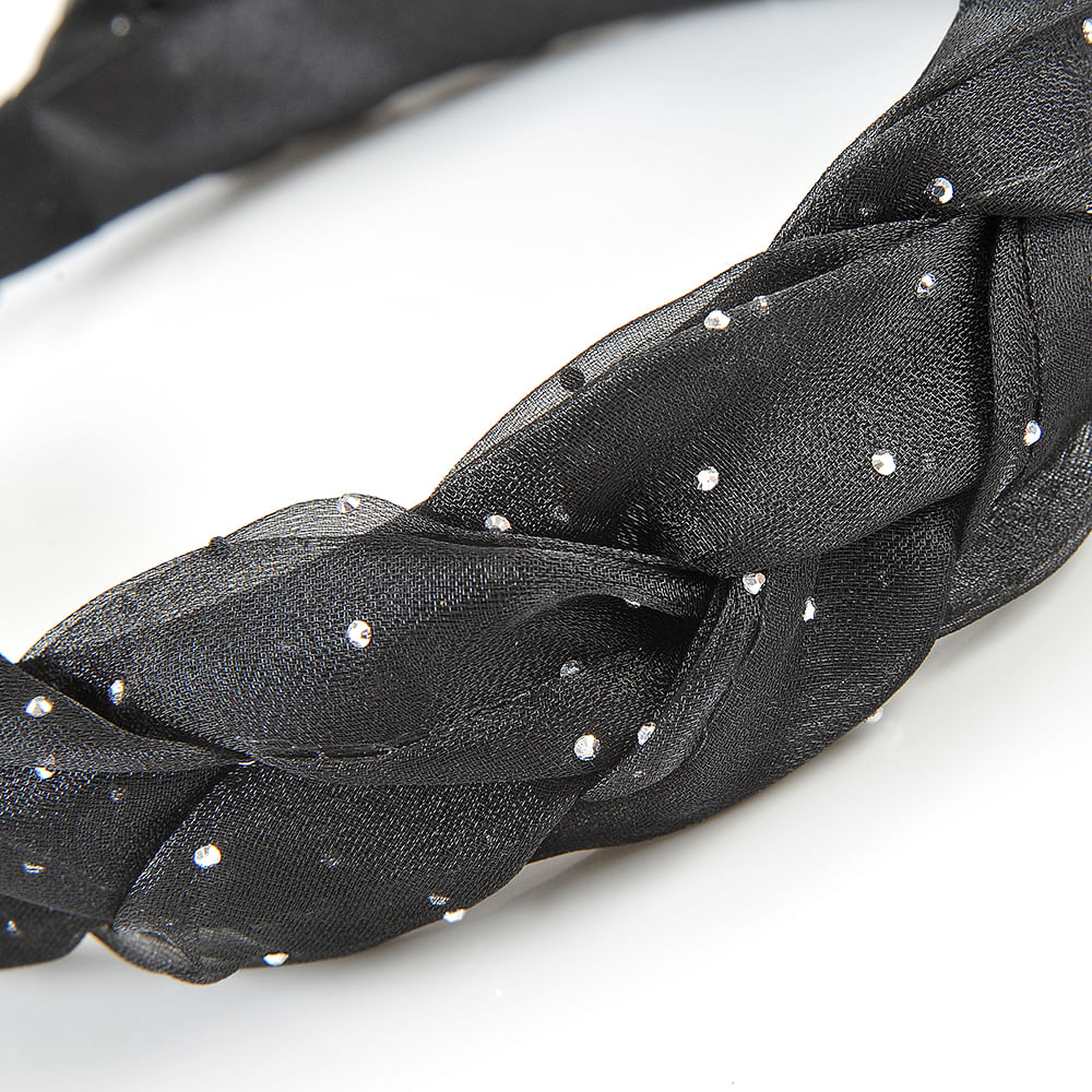 Bentita neagra cu aspect impletit  si pietricele mici stralucitoare - 3 | YEO