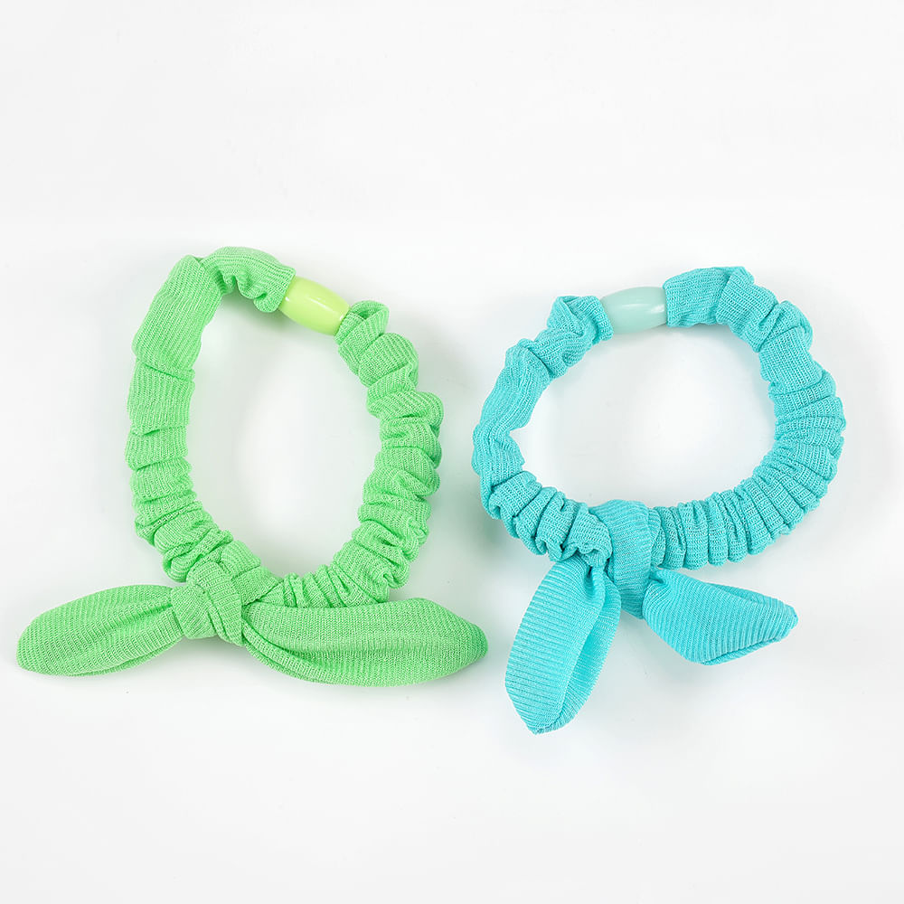 Set 2 elastice de par in nuante de verde