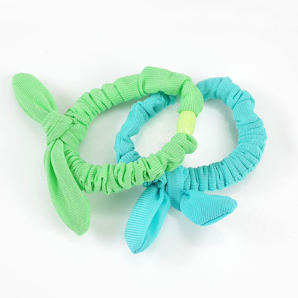 Set 2 elastice de par in nuante de verde - 1 | YEO