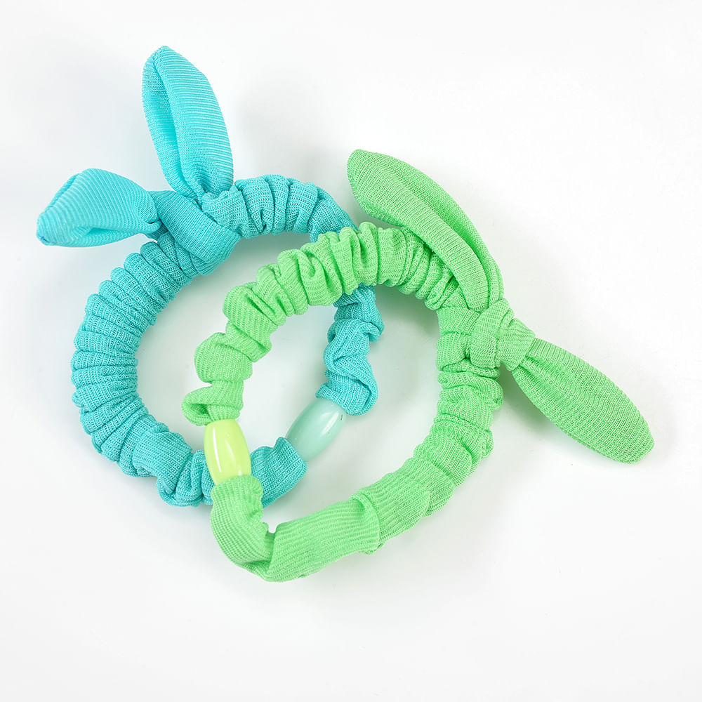 Set 2 elastice de par in nuante de verde - 2 | YEO