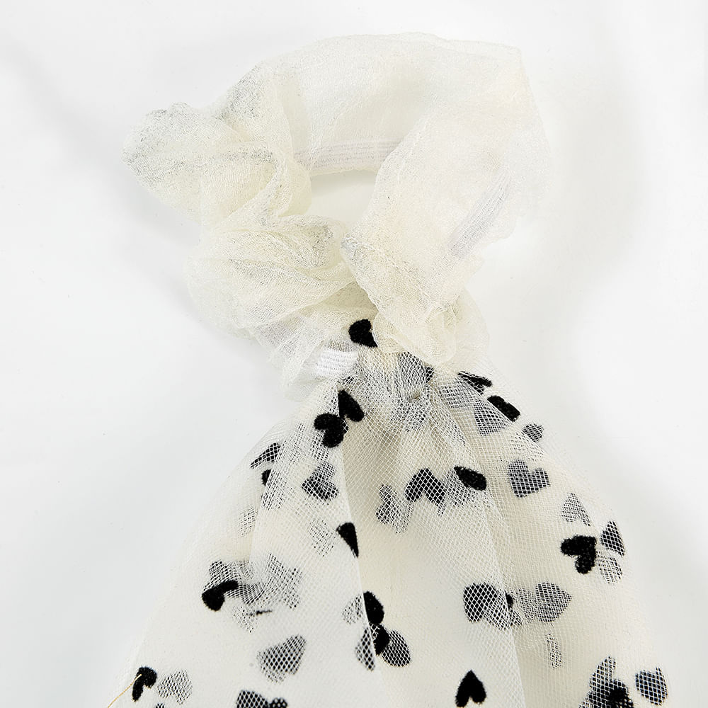 Elastic de par alb cu inimi negre - 2 | YEO