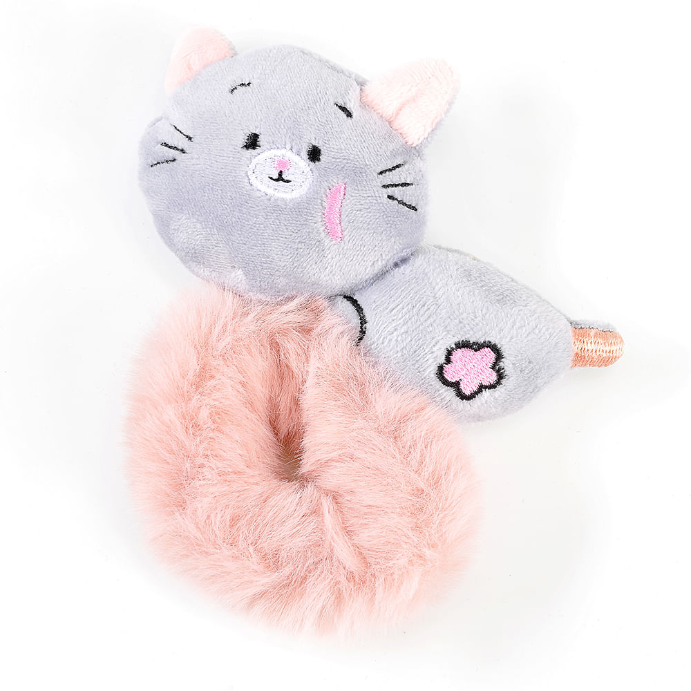 Elastic de par roz cu pisica gri - 1 | YEO