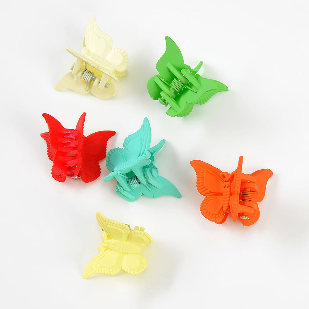 Set 6 clesti de par fluturi multicolori - 1 | YEO