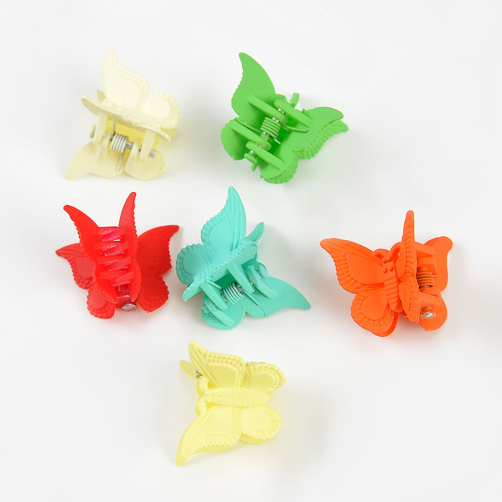 Set 6 clesti de par fluturi multicolori - 2 | YEO
