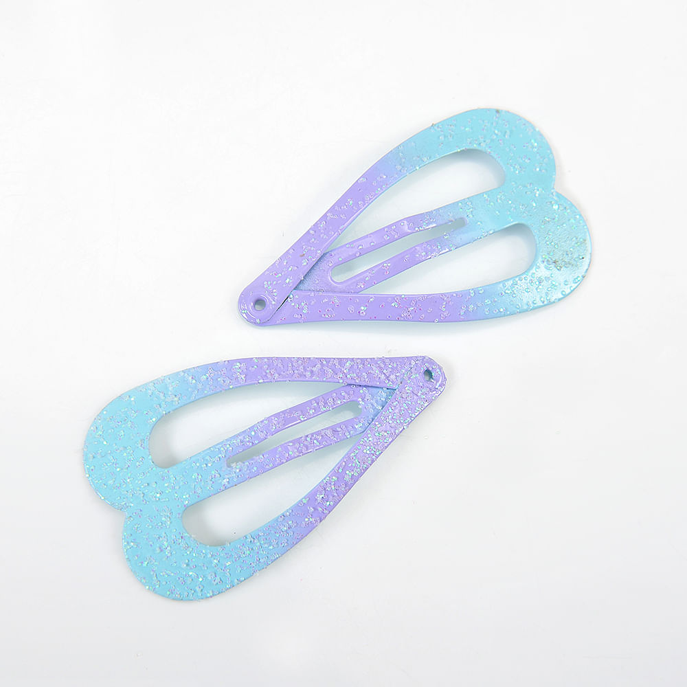 Set 2 agrafe inimi bleu cu mov - 1 | YEO