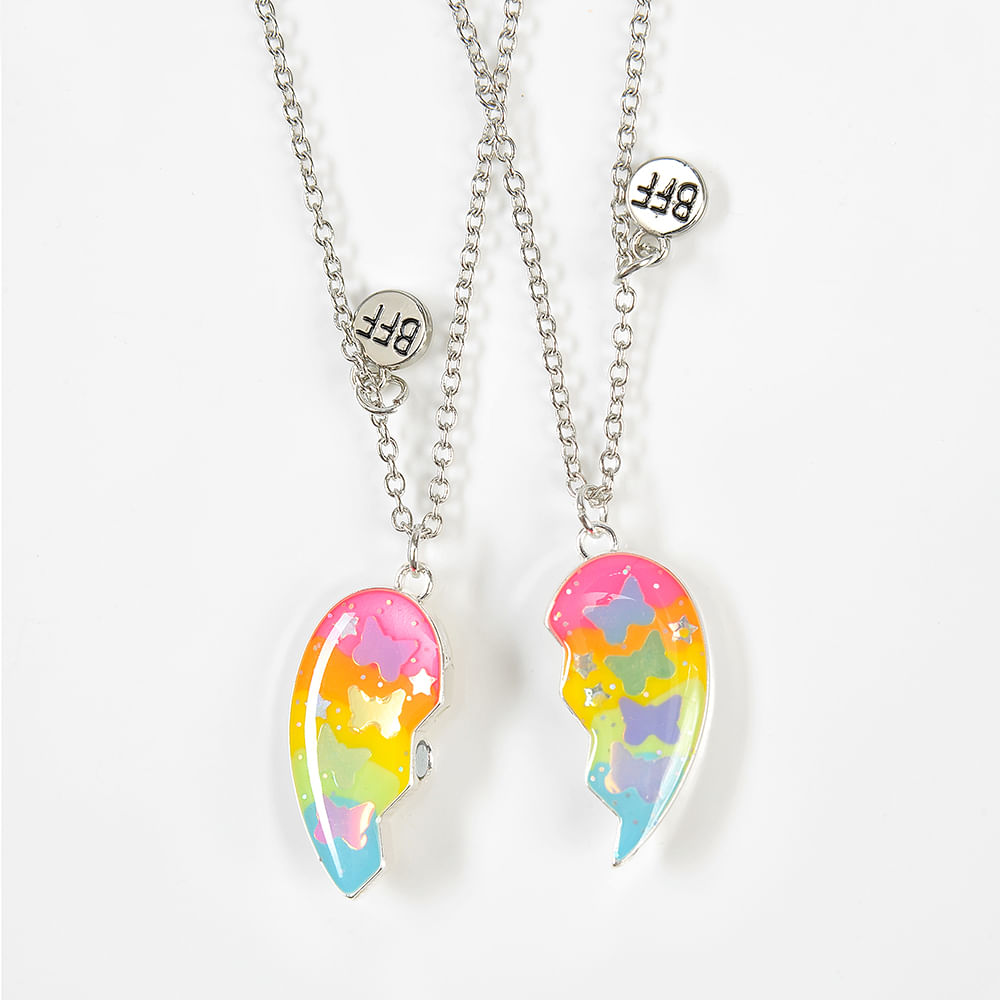 Set 2 coliere Best Friends inima colorata - 1 | YEO