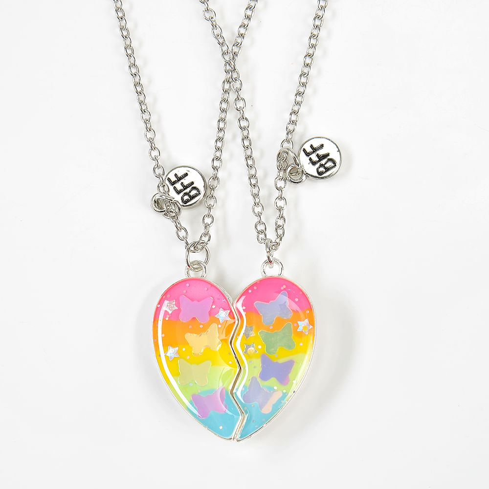 Set 2 coliere Best Friends inima colorata - 2 | YEO