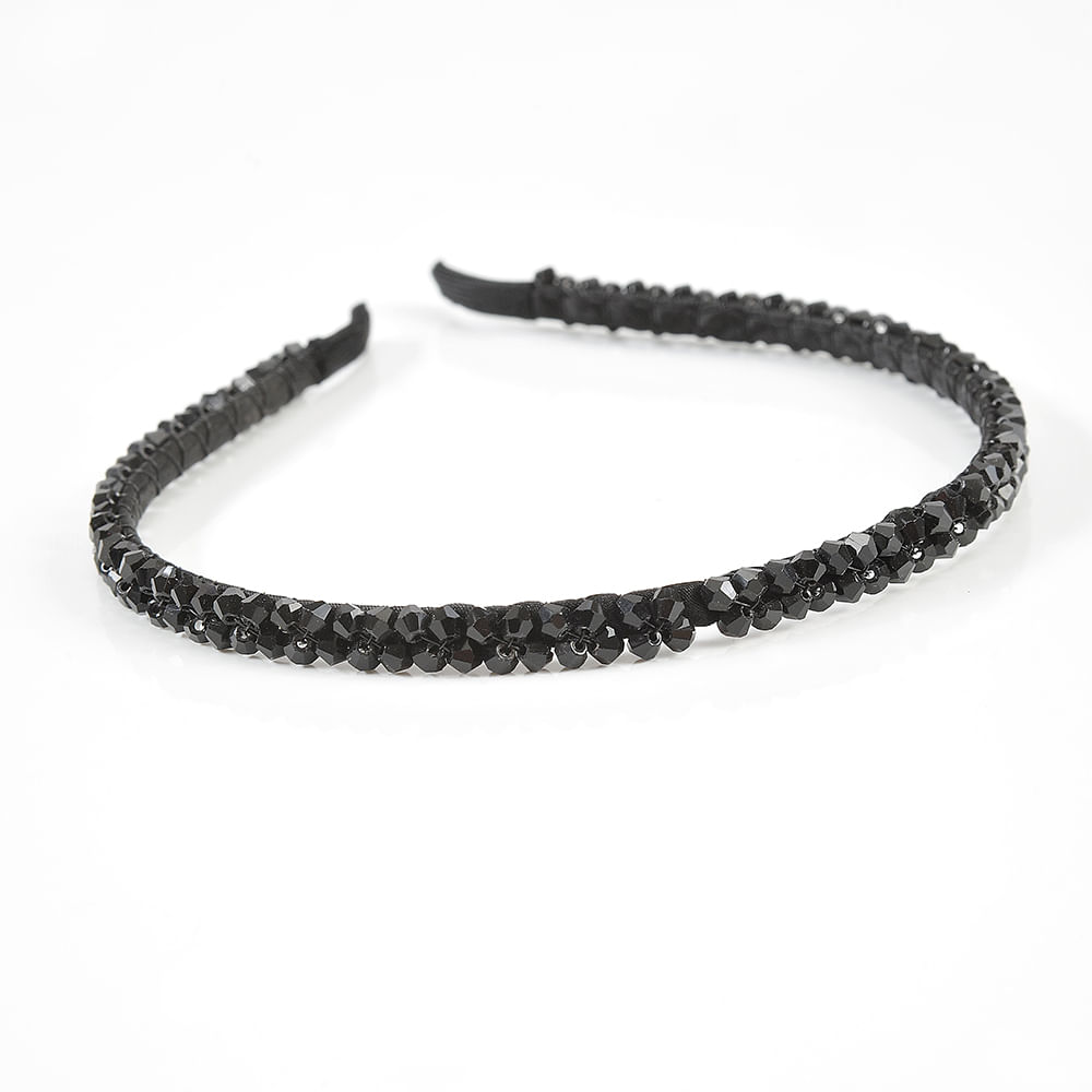 Bentita de par neagra cu pietre negre