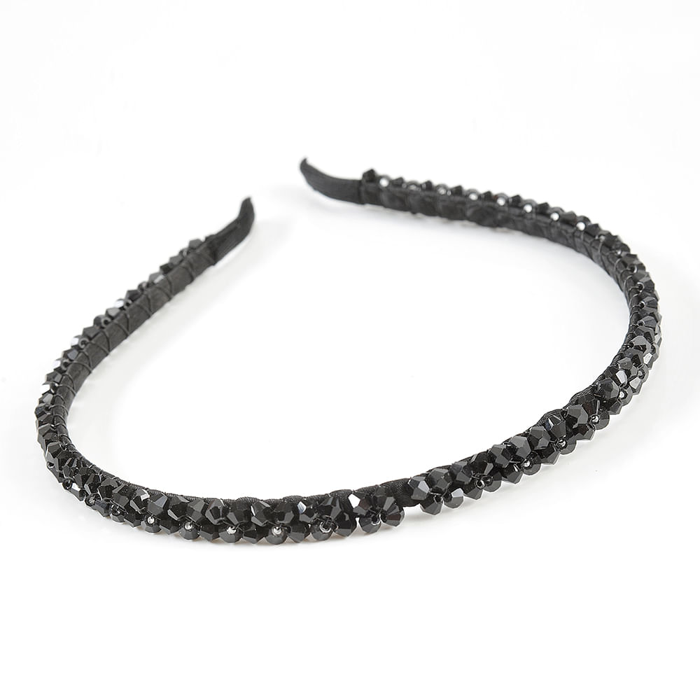 Bentita de par neagra cu pietre negre - 2 | YEO
