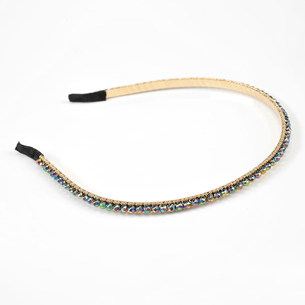 Bentita de par aurie cu pietre colorate - 2 | YEO