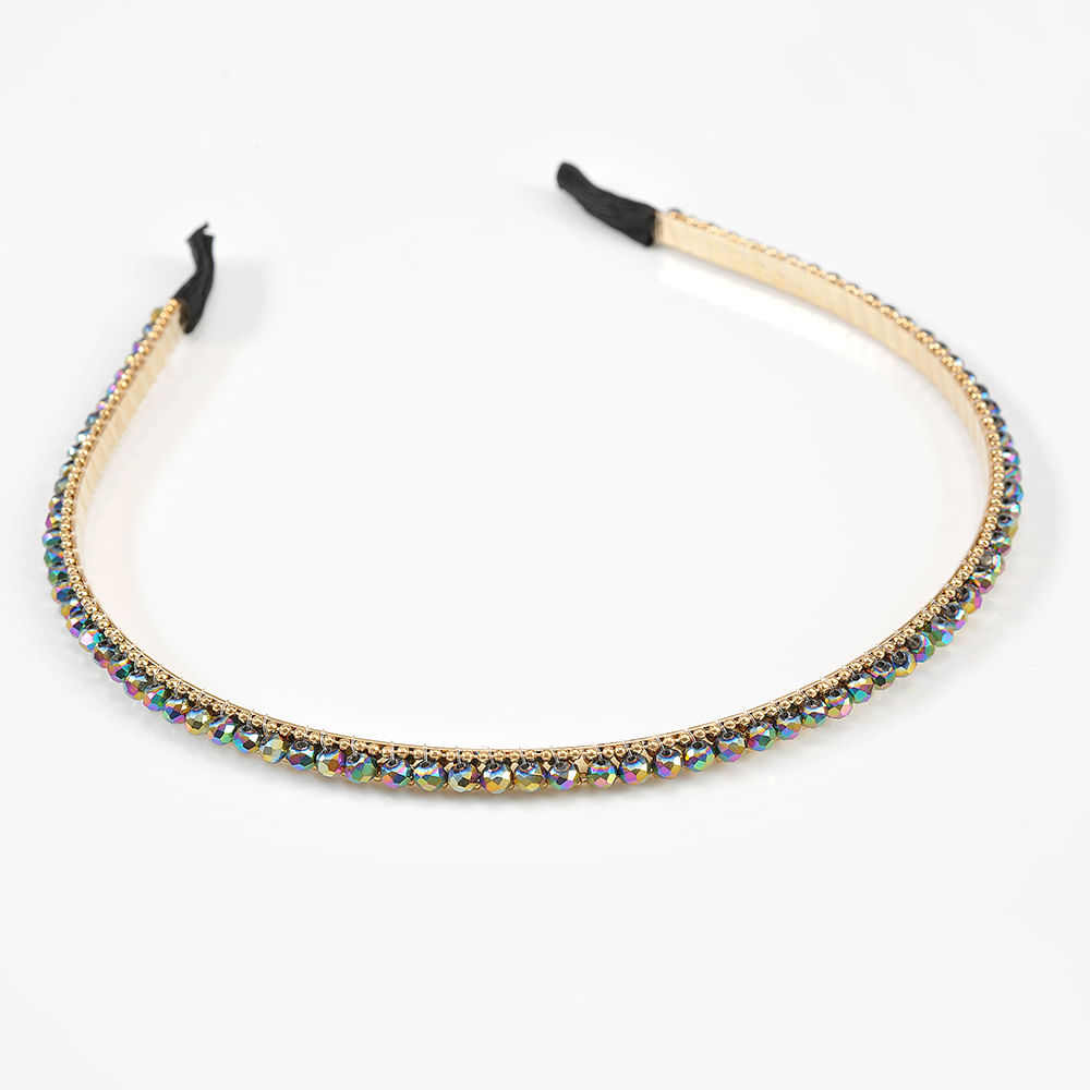 Bentita de par aurie cu pietre colorate - 3 | YEO
