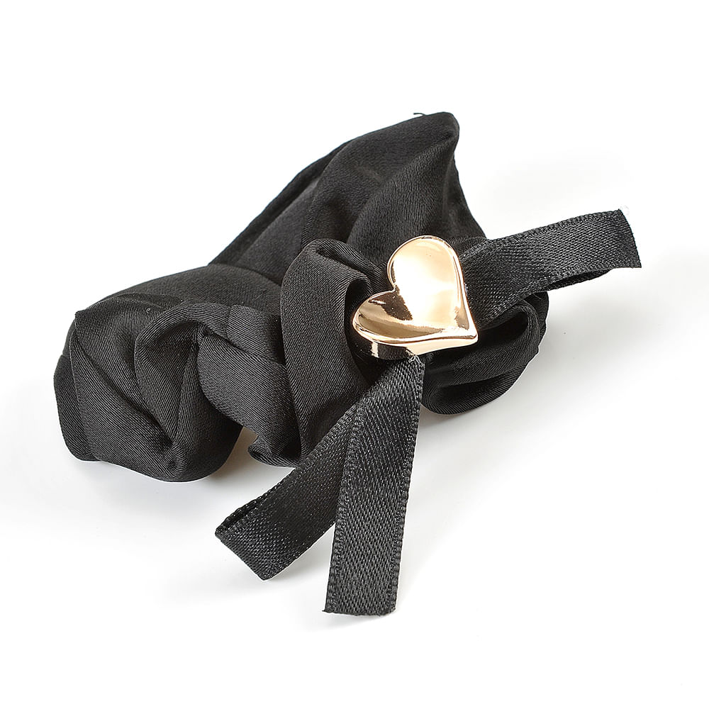 Elastic de par negru cu inima aurie - 1 | YEO