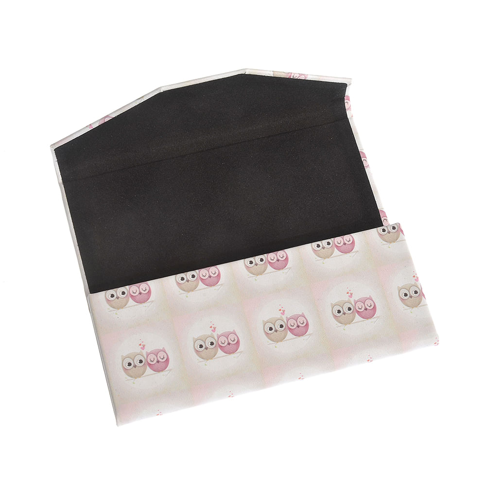 Etui roz cu 2 bufnite indragostite - 2 | YEO