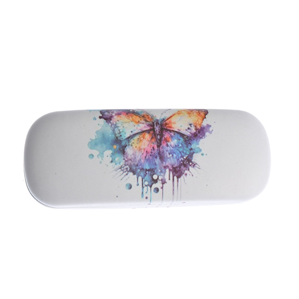 Etui ochelari alb cu fluture