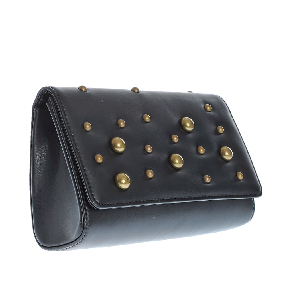 Geanta plic neagra cu nituri metalice - 1 | YEO