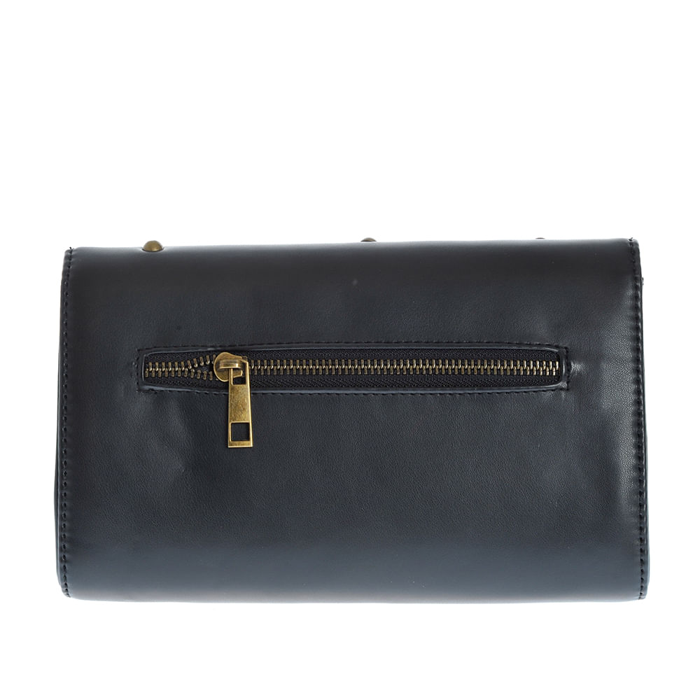 Geanta plic neagra cu nituri metalice - 4 | YEO