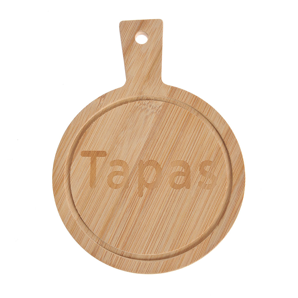 Platou rotund din bambus pentru tapas