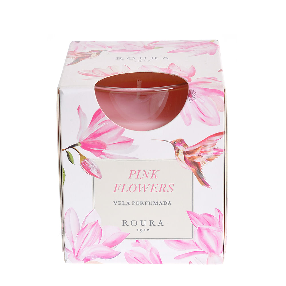 Lumanare parfumata cu flori roz