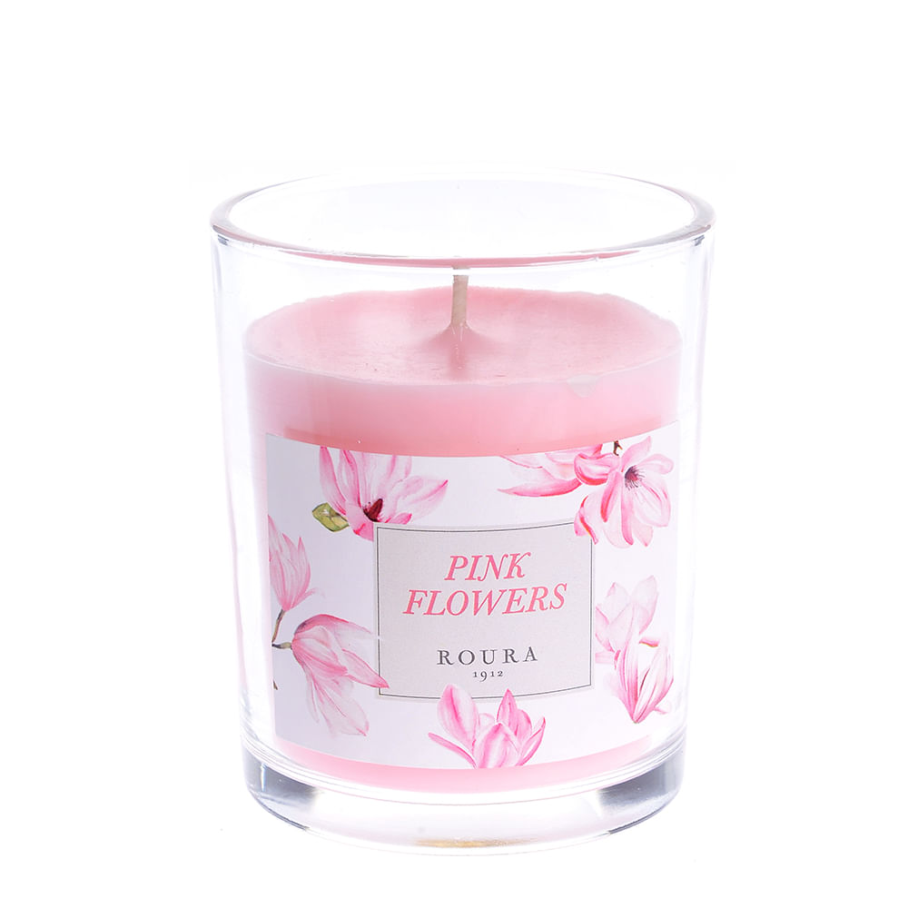 Lumanare parfumata cu flori roz - 1 | YEO