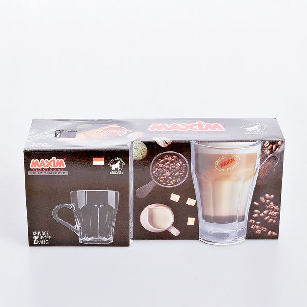 Set 2 cani din sticla 270 ml