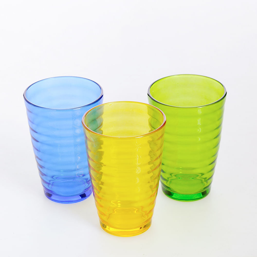 Set 3 pahare colorate 350 ml - 1 | YEO