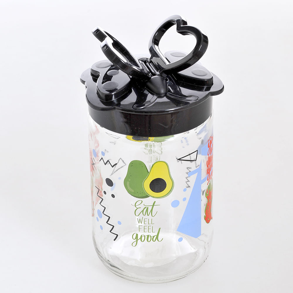 Borcan cu capac negru 660 ml - 1 | YEO