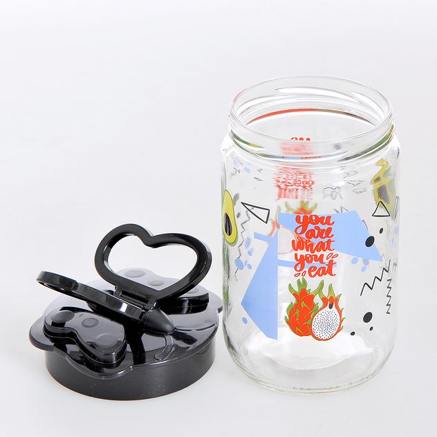 Borcan cu capac negru 660 ml