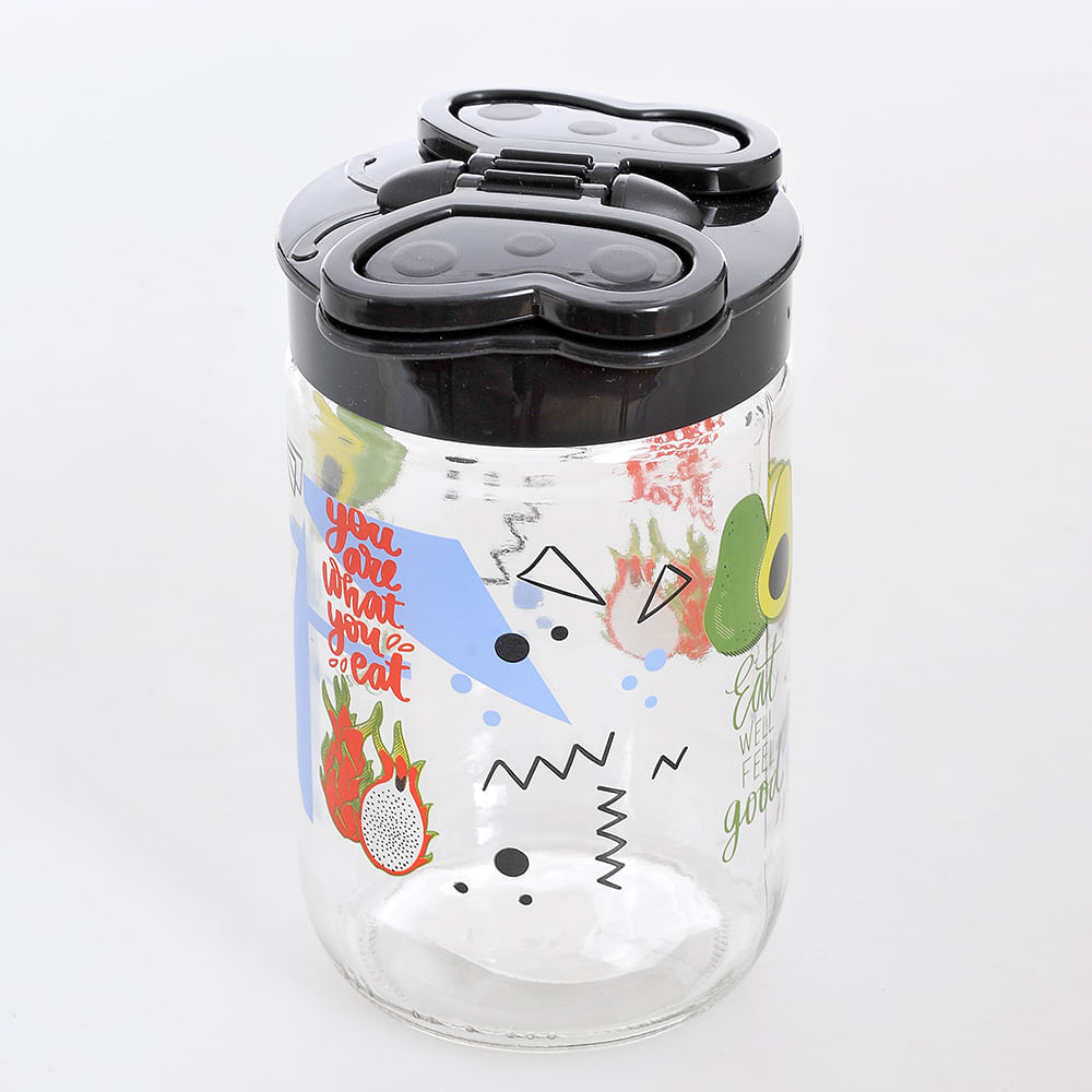 Borcan cu capac negru 660 ml - 3 | YEO