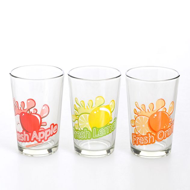 Set 3 pahare colorate din sticla