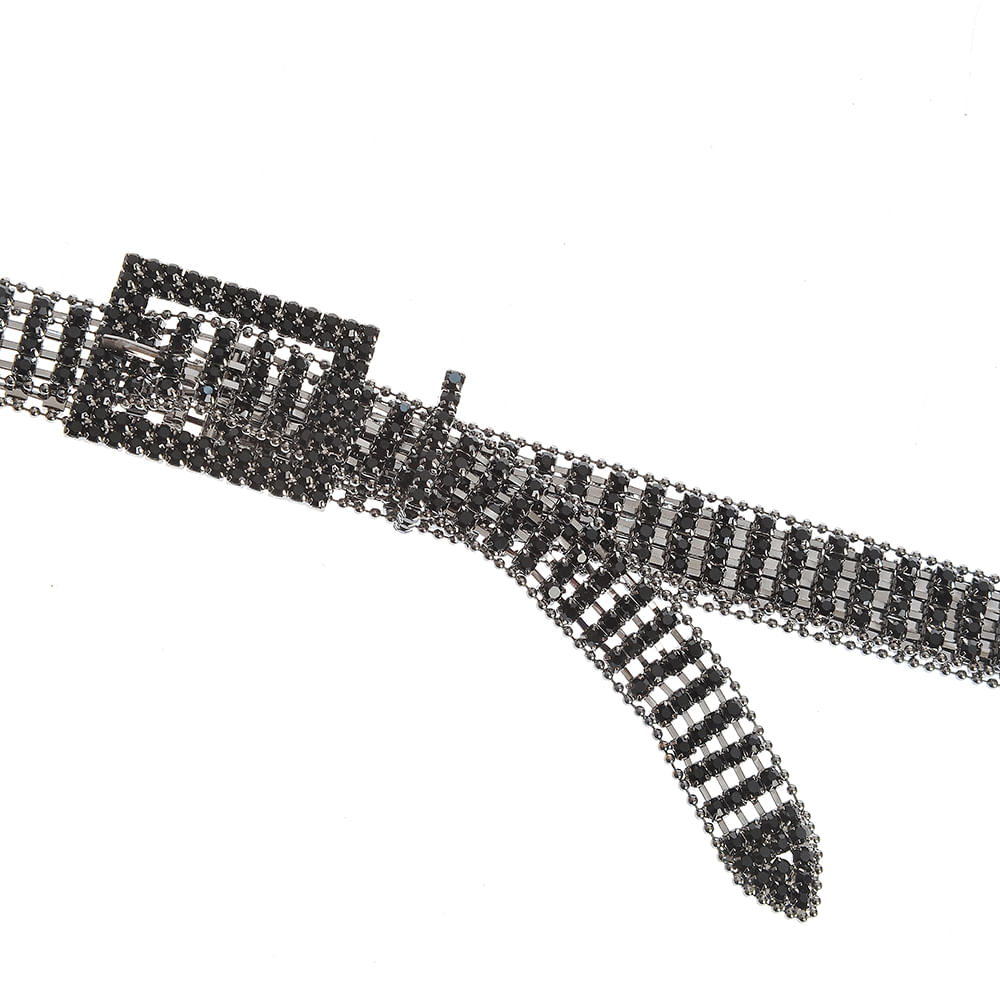 Curea neagra cu pietre stralucitoare - 1 | YEO