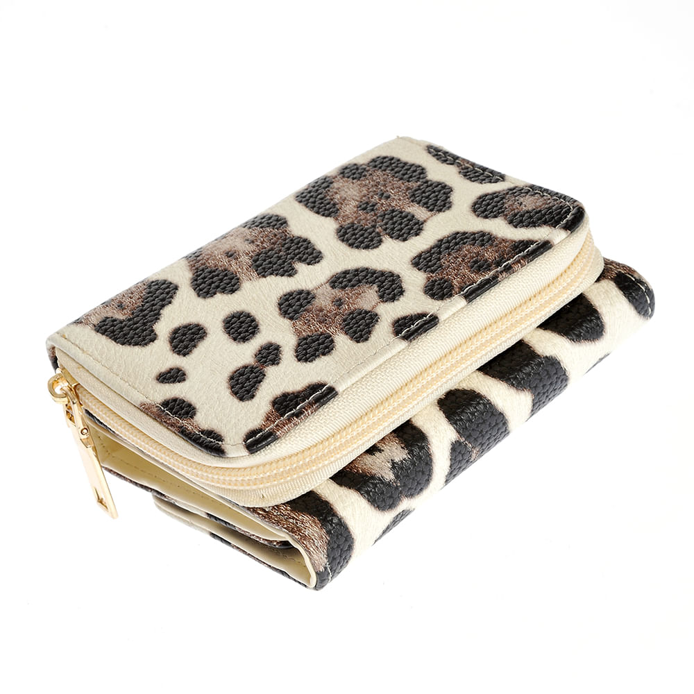 Portofel compartimentat cu model animal print - 2 | YEO