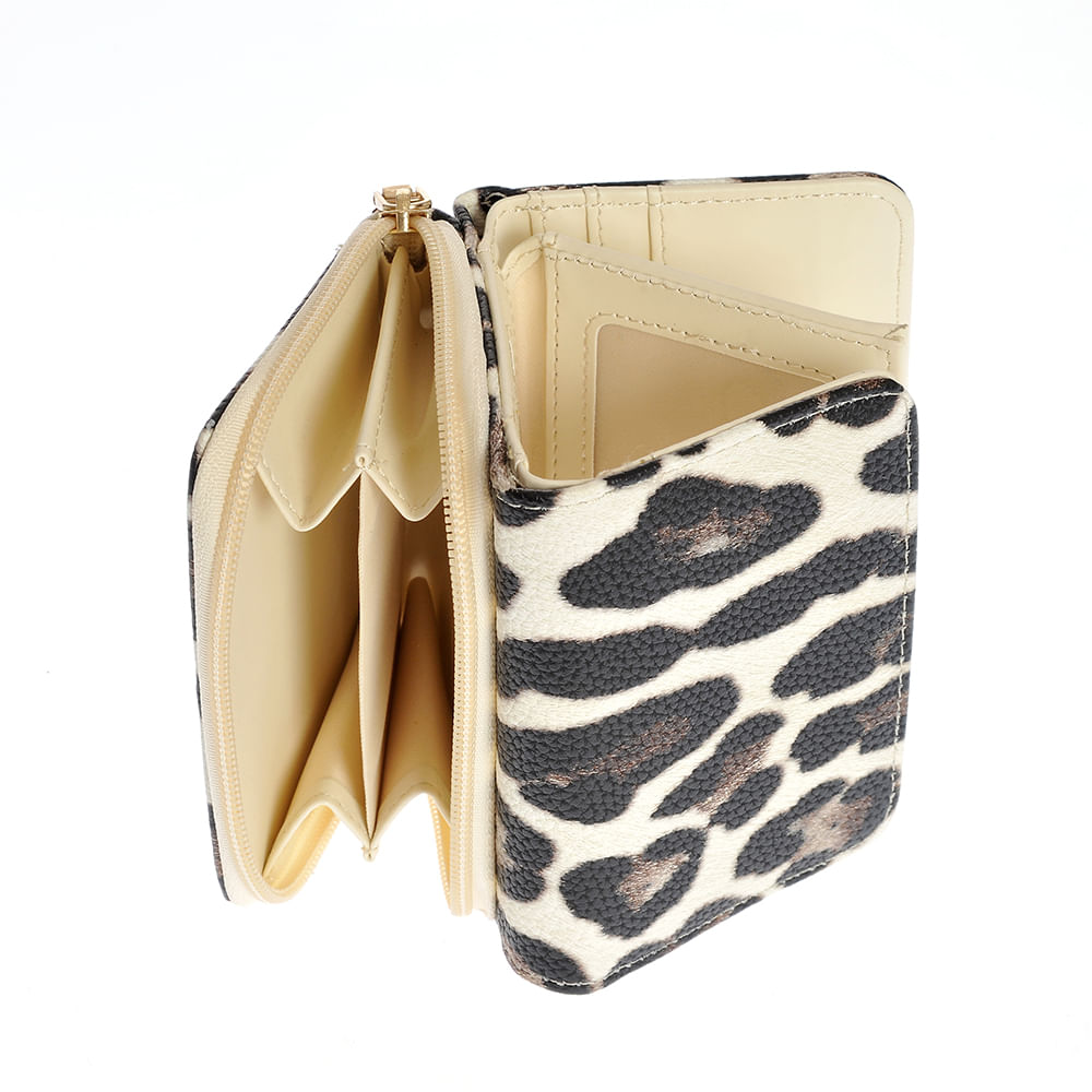 Portofel compartimentat cu model animal print - 4 | YEO