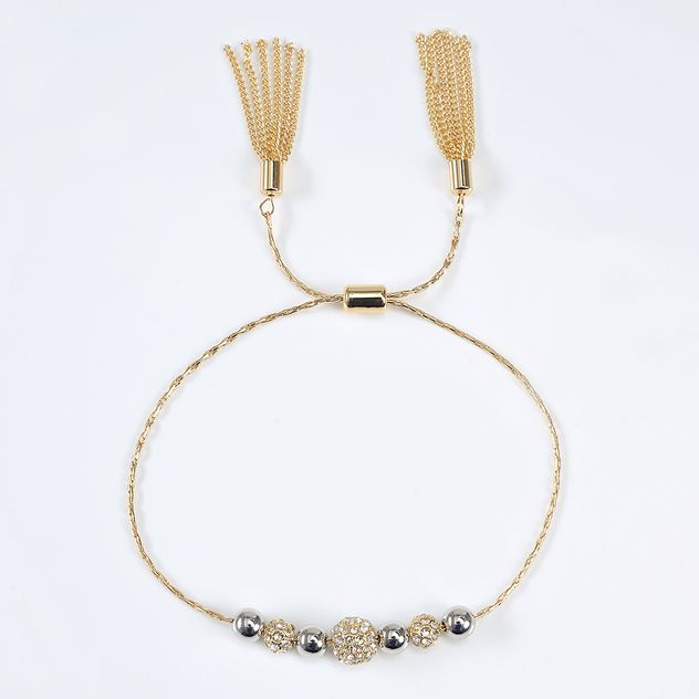 Bratara aurie cu ciucuri