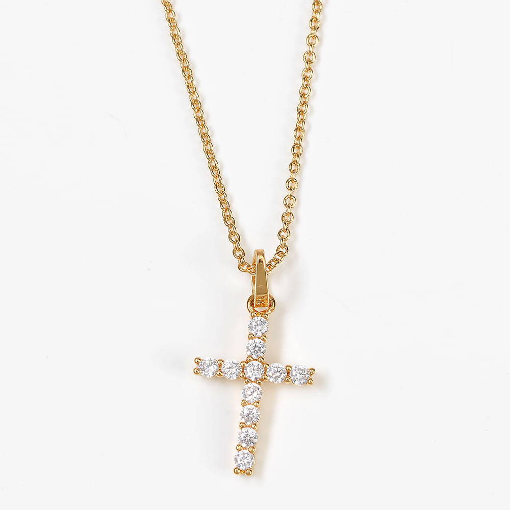 Colier placat cu aur 14 K cu pandantiv cruce - 2 | YEO