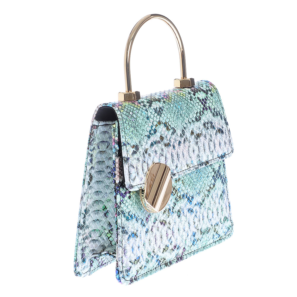 Geanta verde cu model animal print - 1 | YEO