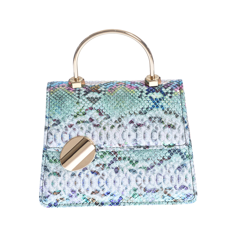 Geanta verde cu model animal print - 2 | YEO