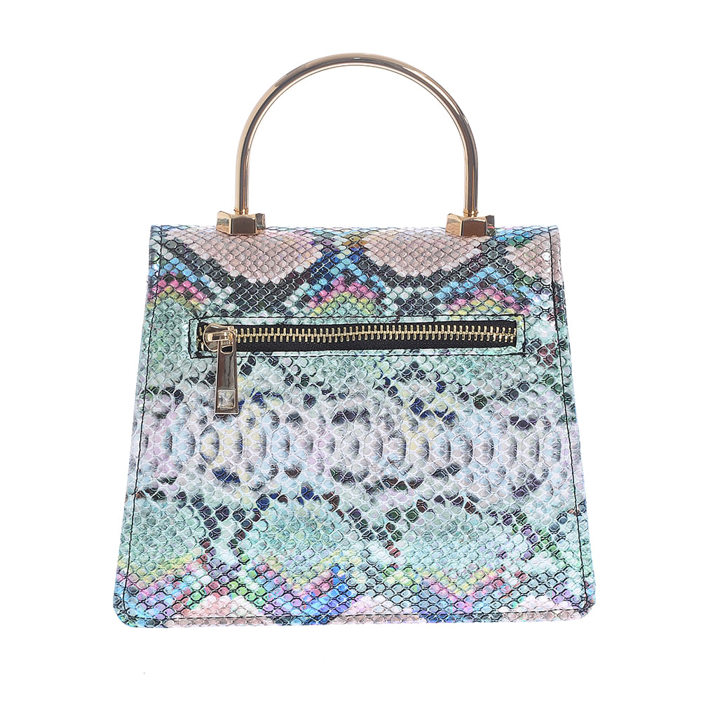 Geanta verde cu model animal print - 3 | YEO