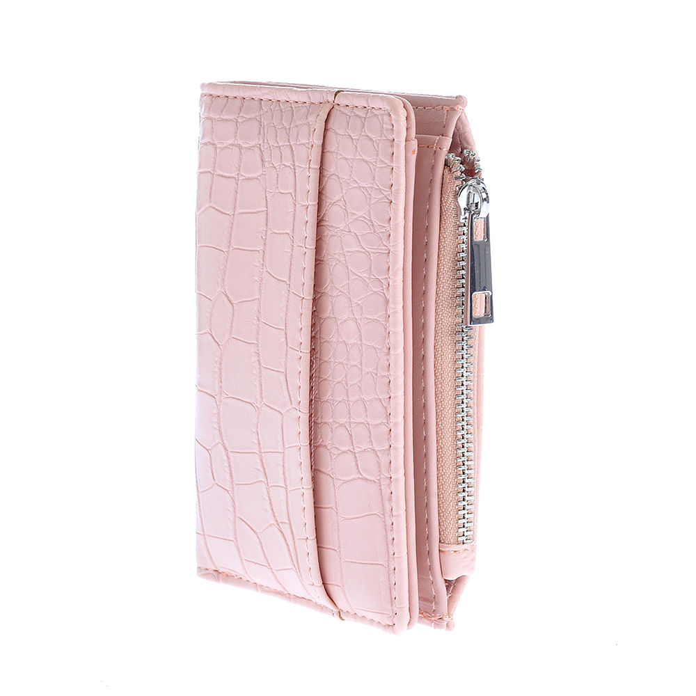 Portofel roz cu aspect piele de sarpe - 1 | YEO