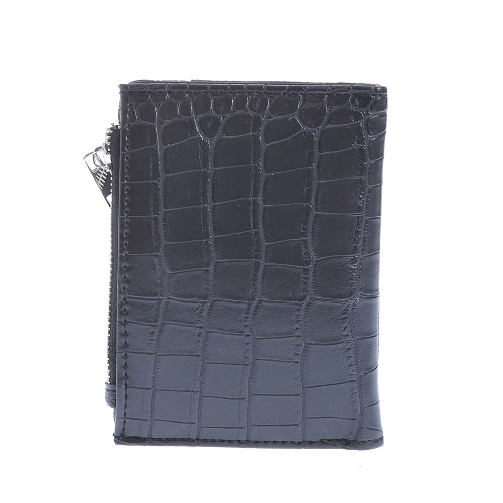 Portofel negru cu aspect piele de sarpe - 2 | YEO