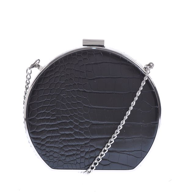 Clutch negru cu model animal print