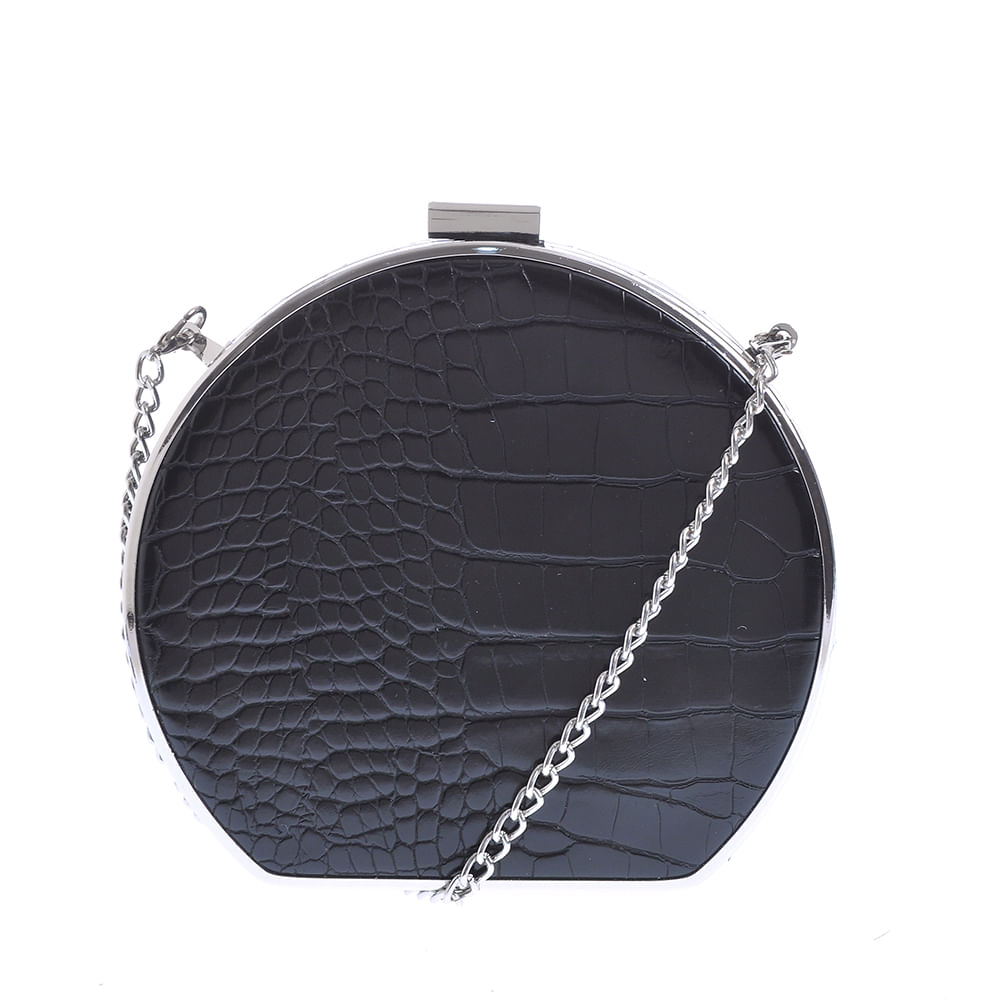 Clutch negru cu model animal print
