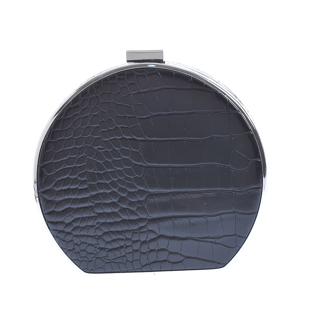 Clutch negru cu model animal print - 1 | YEO