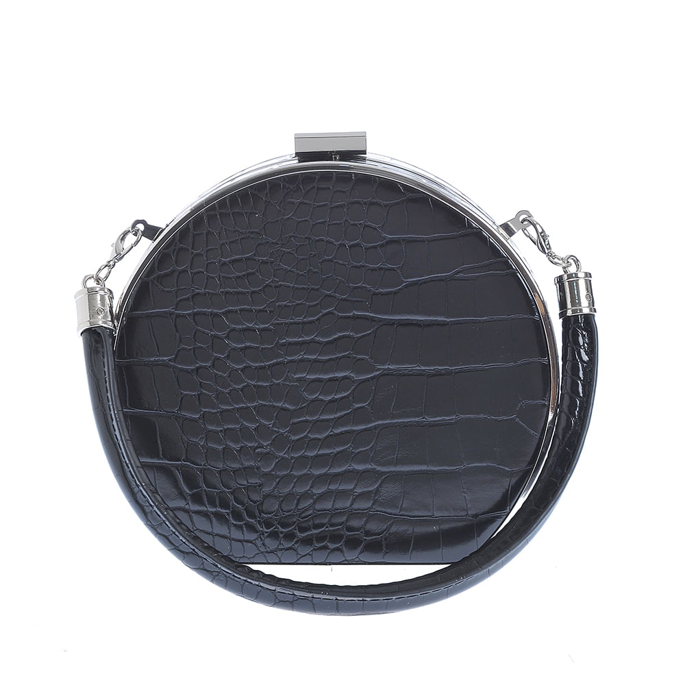 Clutch negru cu model animal print - 3 | YEO
